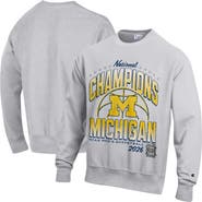 Champion Men's Champion  Gray Michigan Wolverines 2026 NCAA Men's Basketball National Champions Reverse Weave Sweatshirt