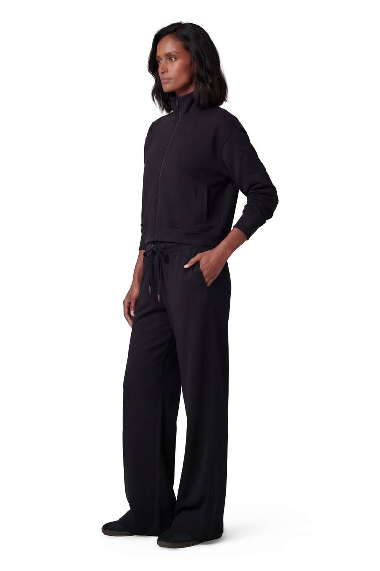 Womens Wide Leg Lounge Pant, Alternate, color, VERY BLACK
