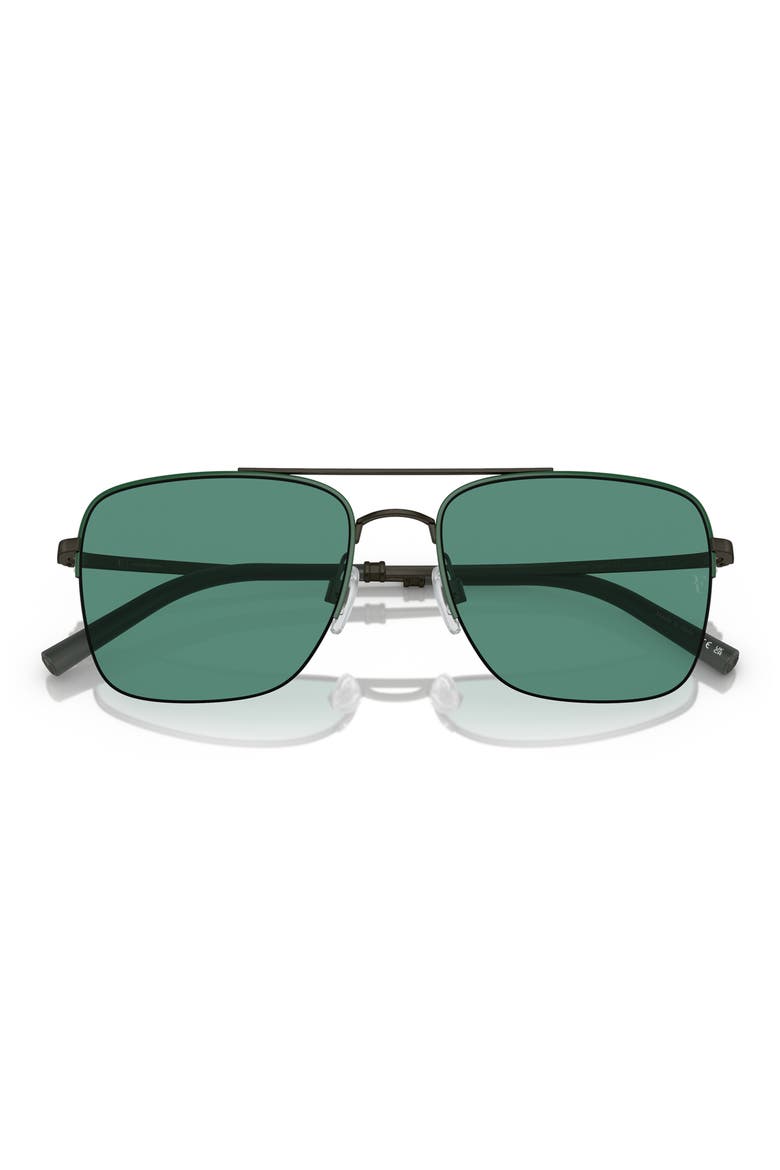 Roger Federer 56mm Semirimless Pilot Sunglasses, Alternate, color, GREEN