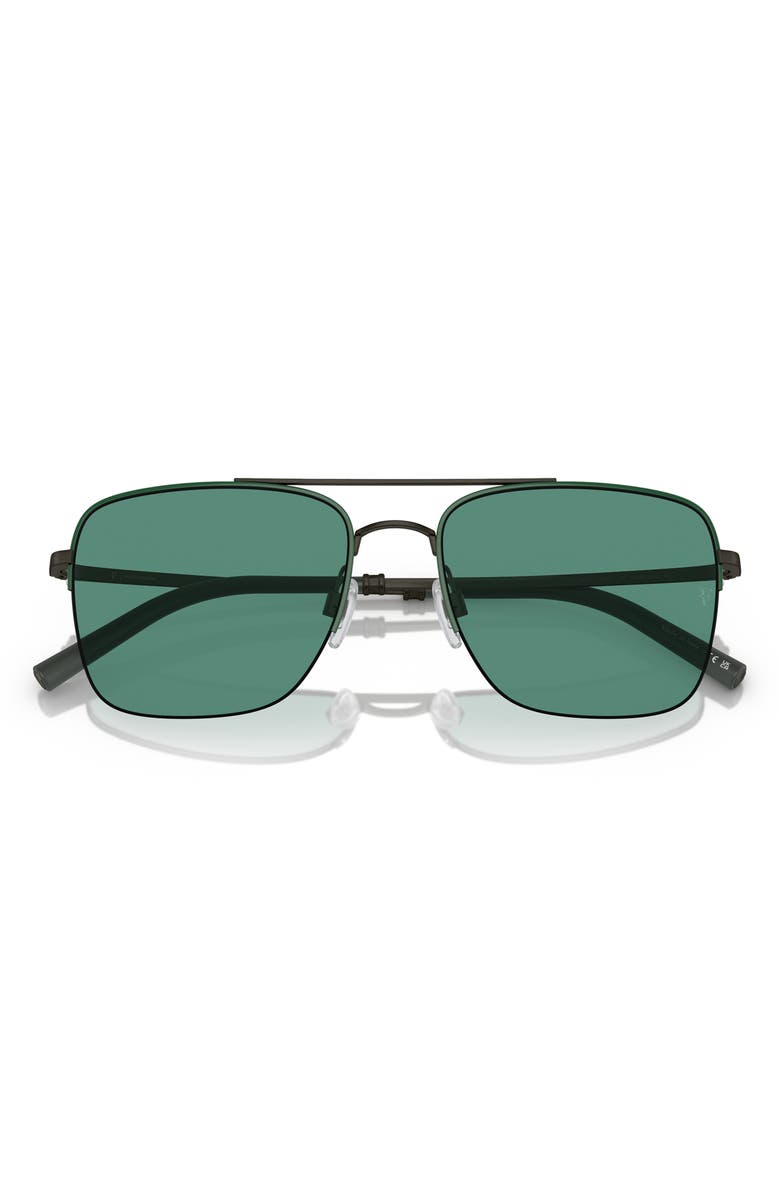 Oliver Peoples Roger Federer 56mm Semirimless Pilot Sunglasses, Alternate, color, Green