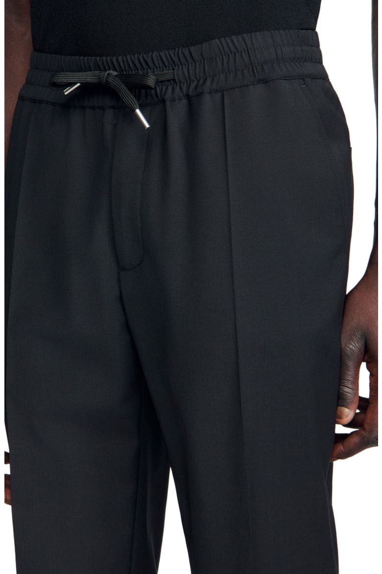 Elasticated straight-leg trousers, Alternate, color, Black