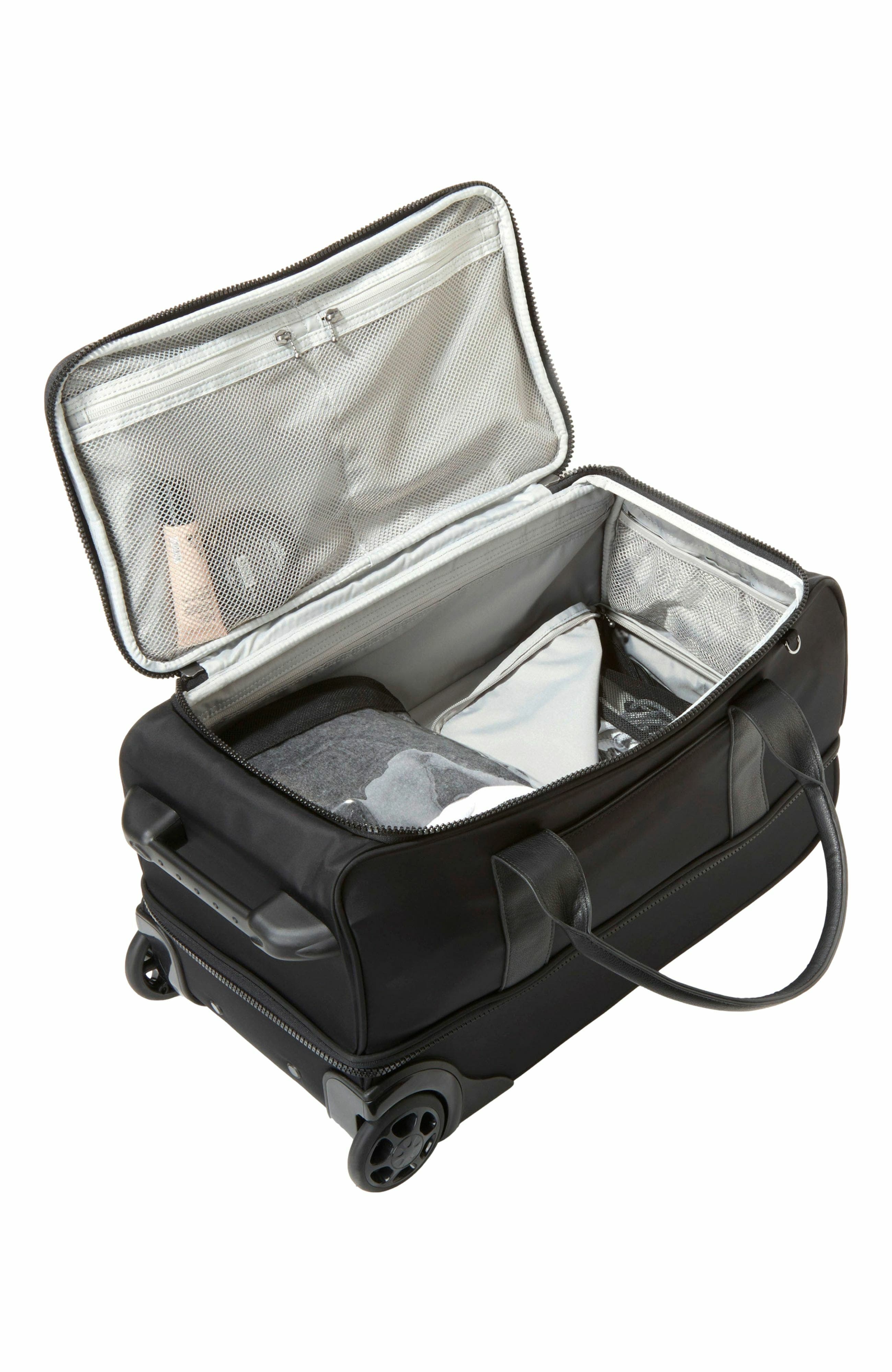 BAGGALLINI Gramercy Carry-On Travel Roller Duffel Bag, Alternate, color, Black