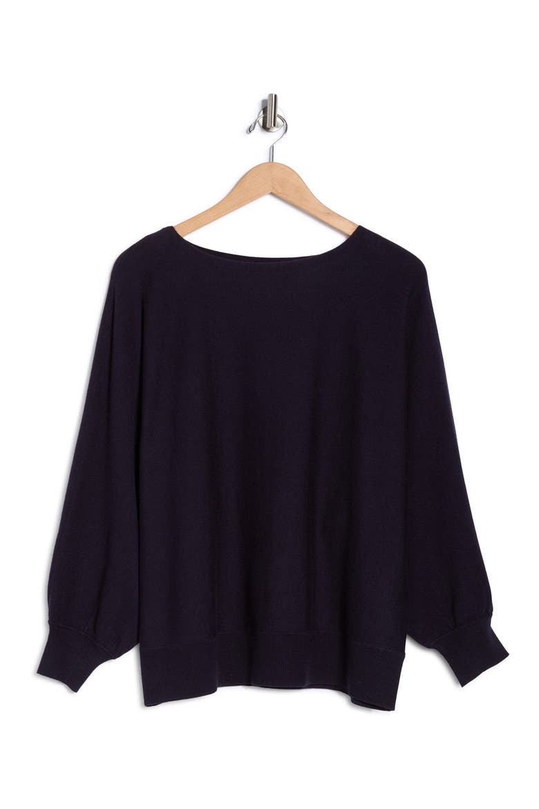 Dolman Elbow Sleeve Sweater, Alternate, color, DARK NAVY