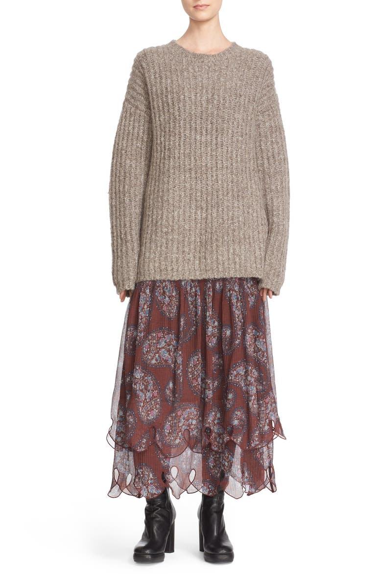 Ribbed Sweater, Alternate, color, BEIGE