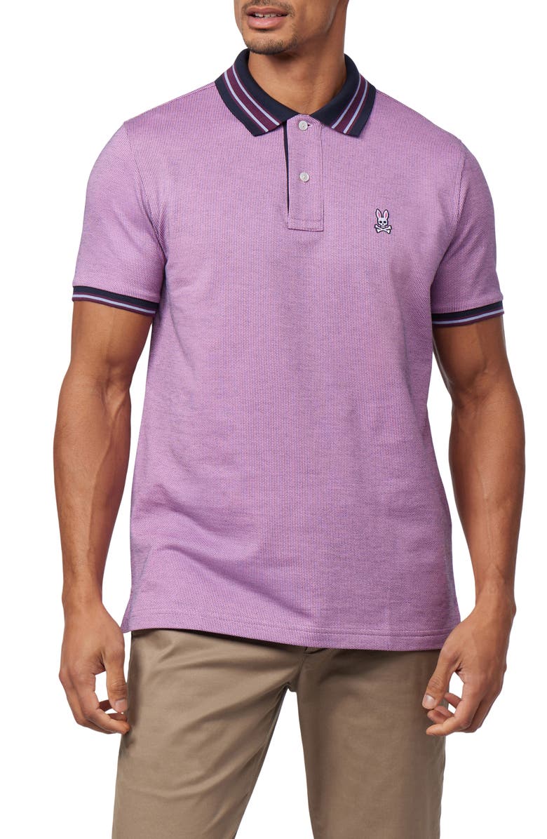 Psycho Bunny San Francisco Jacquard Cotton Piqué Polo, Main, color, 