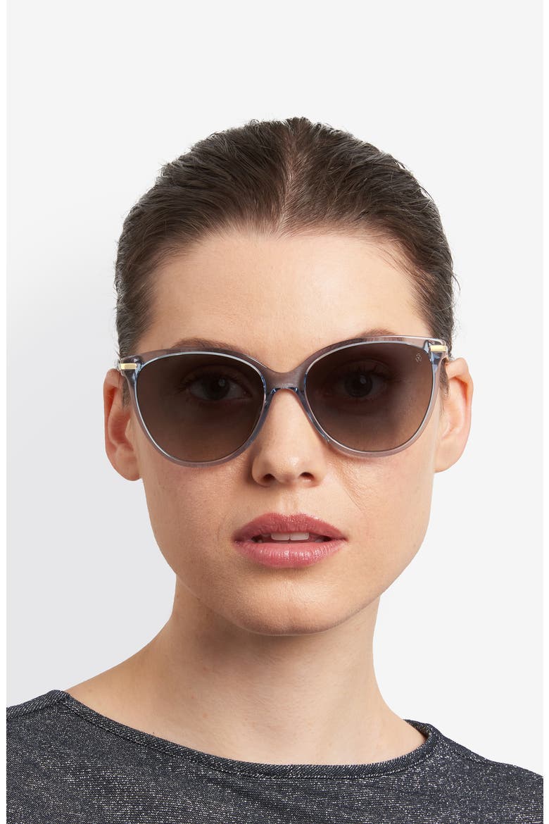58mm Gradient Butterfly Sunglasses, Alternate, color, AZURE/ DARK GREY SF