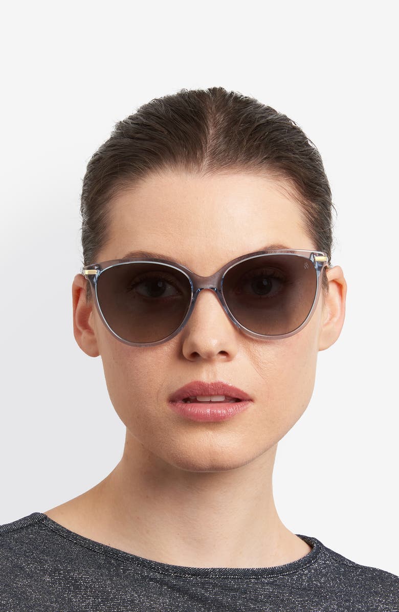 Stuart Weitzman 58mm Gradient Butterfly Sunglasses, Alternate, color, Azure/ Dark Grey Sf