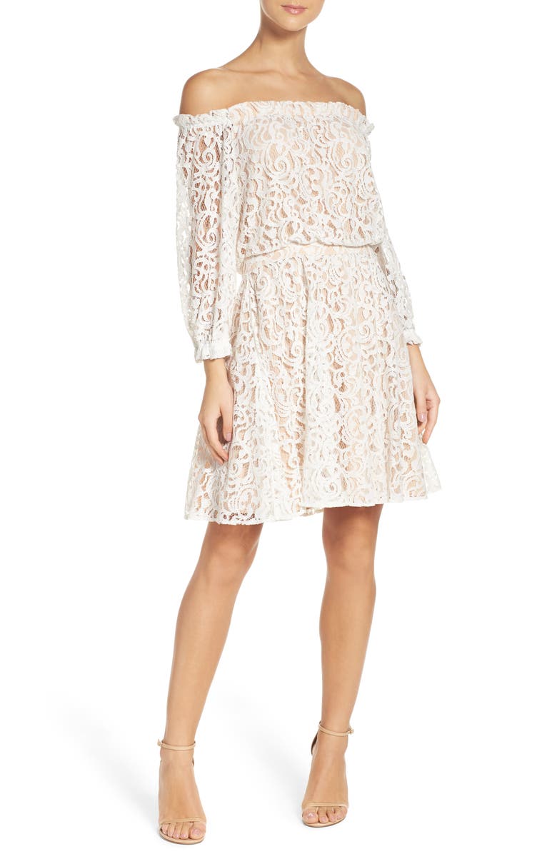 Chelsea28 Lace Off the Shoulder Dress, Alternate, color, 