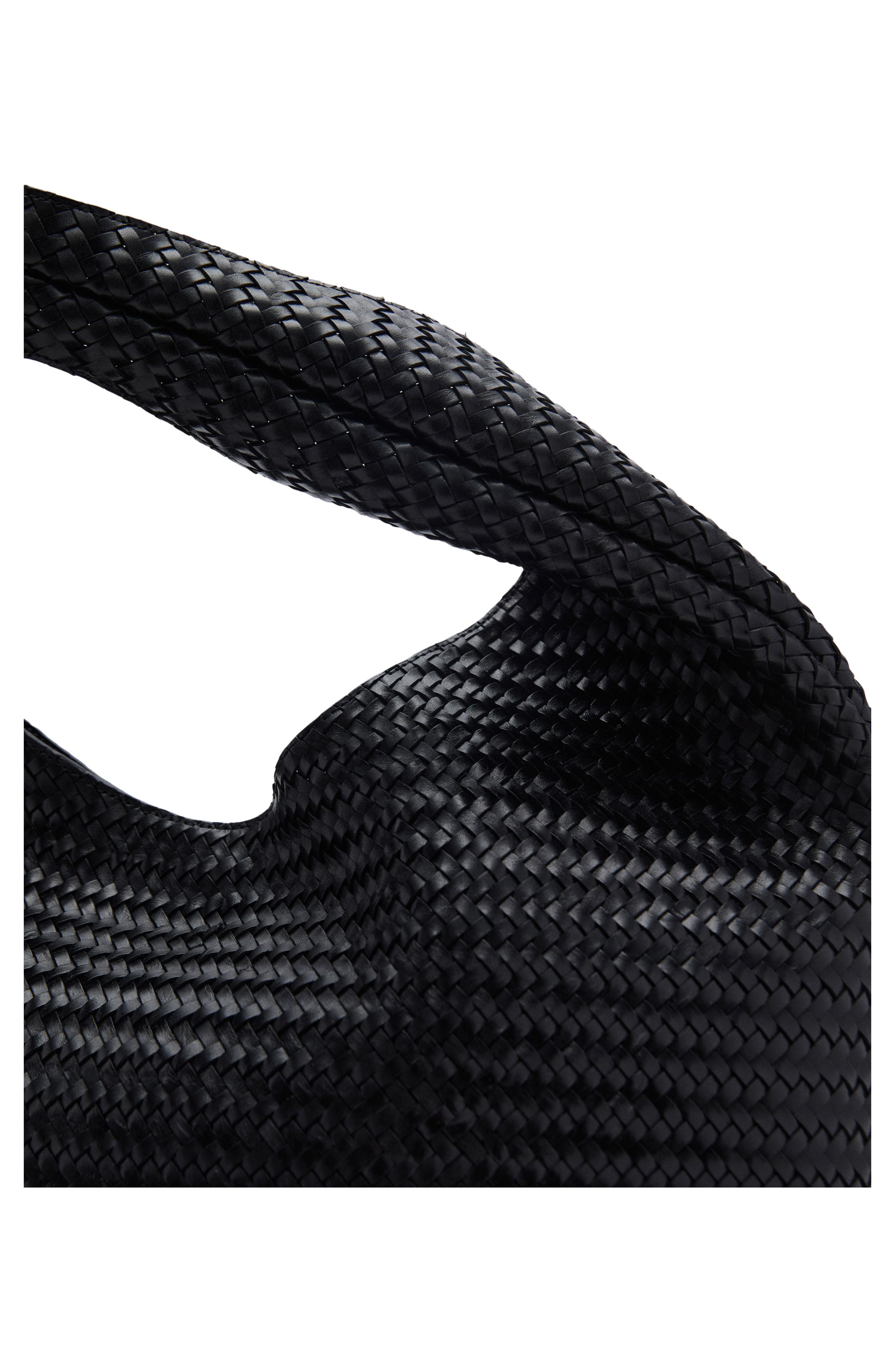 MANGO Large Braided Leather Shoulder Bag, Alternate, color, 