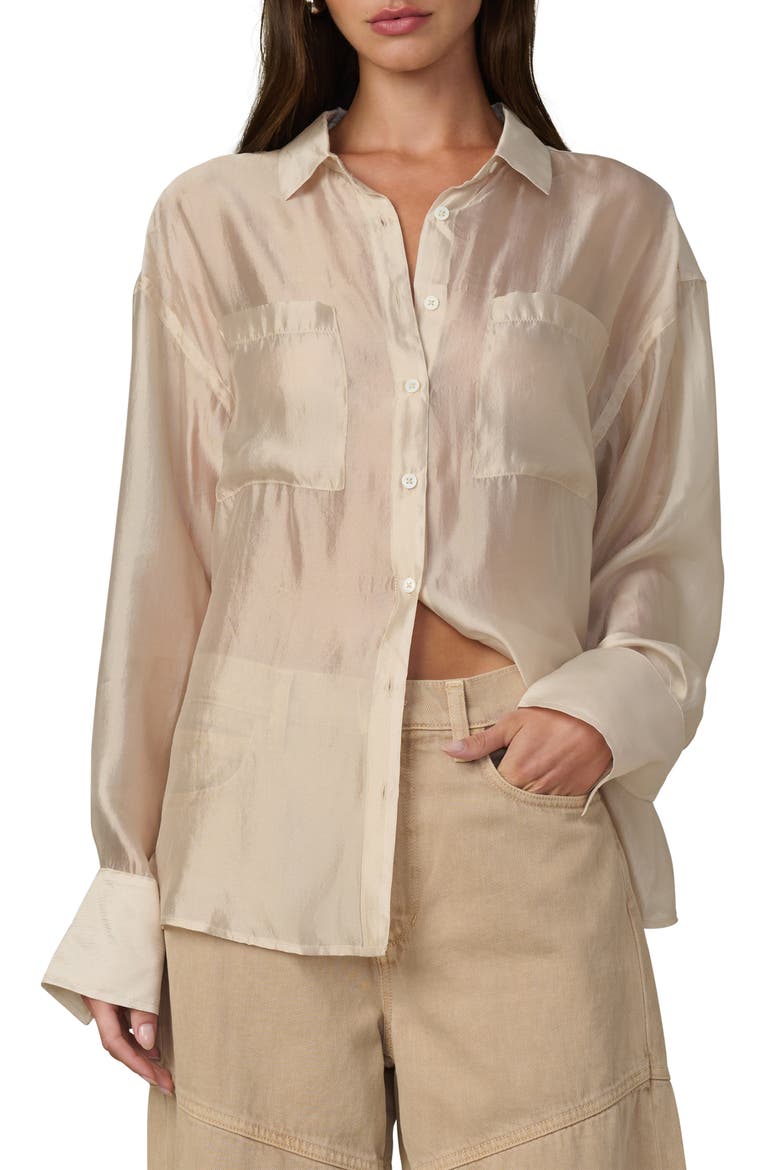 The Organza Boyfriend Shirt, Main, color, PROSECCO