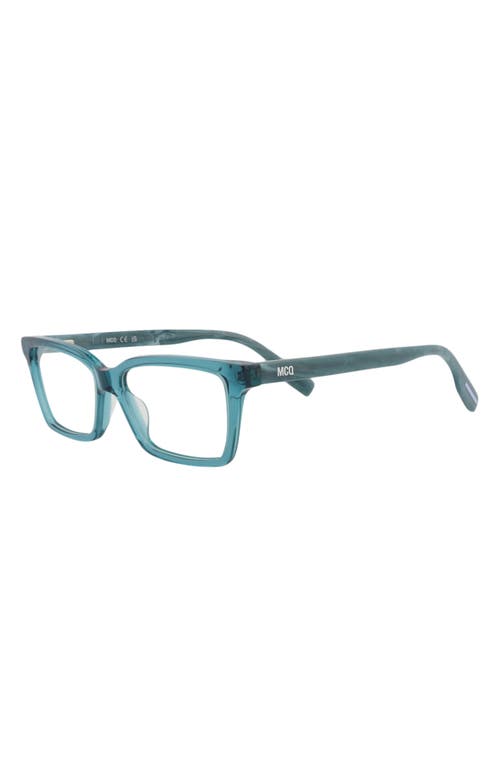 Alexander Mcqueen Mcqueen 51mm Rectangular Optical Glasses In Blue Blue Transparent