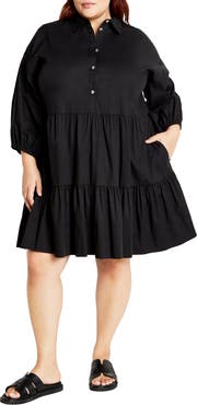City Chic Vanessa Tiered Shirtdress