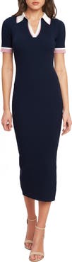 FLYING TOMATO Johnny Collar Sweater Midi Dress