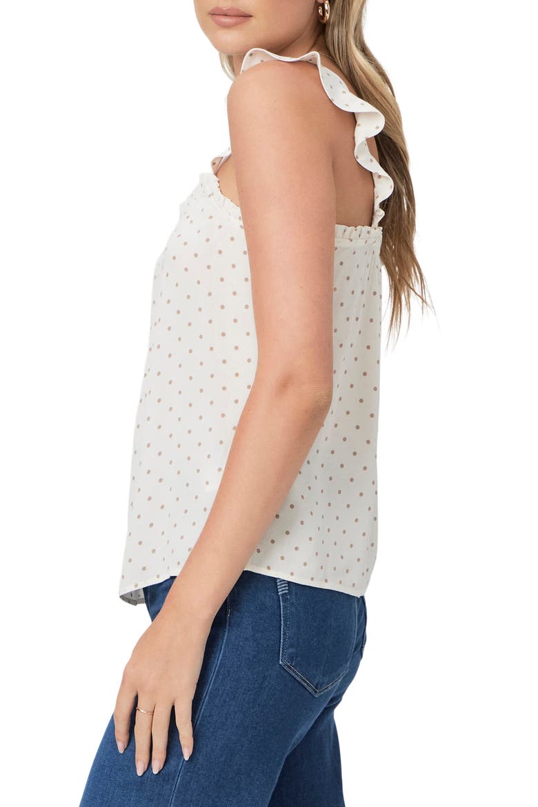 Iyala Ruffle Strap Tank Top, Alternate, color, SEASHELL/ CAFE