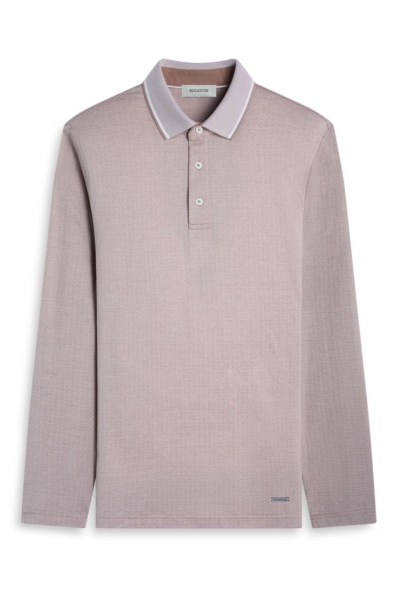 Mercerized Cotton Long Sleeve Polo, Alternate, color, COBBLESTONE