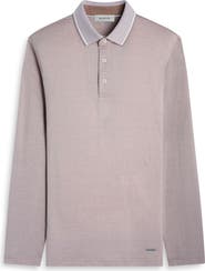 Bugatchi Mercerized Cotton Long Sleeve Polo