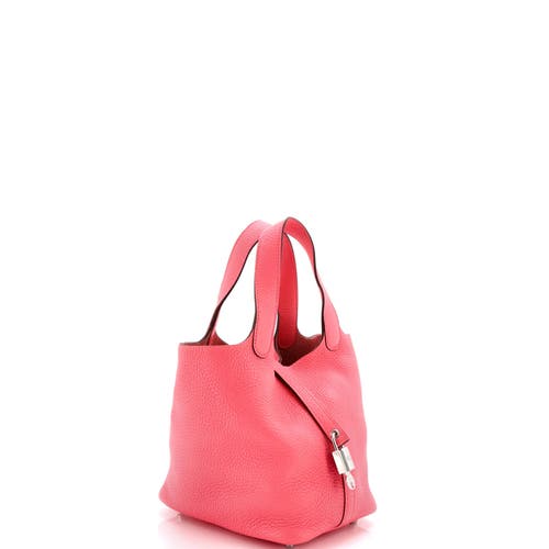 Pre-owned Hermes Hermes Picotin Lock Bag Clemence Pm In Pink