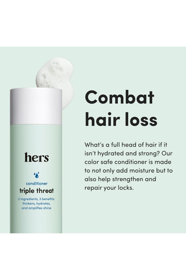 Triple Threat Hydrating Conditioner  Repairing, Shine-Boosting, Amino Acid Blend with Argan, Coconut & Sunflower Oils, Alternate, color, Blue-Green