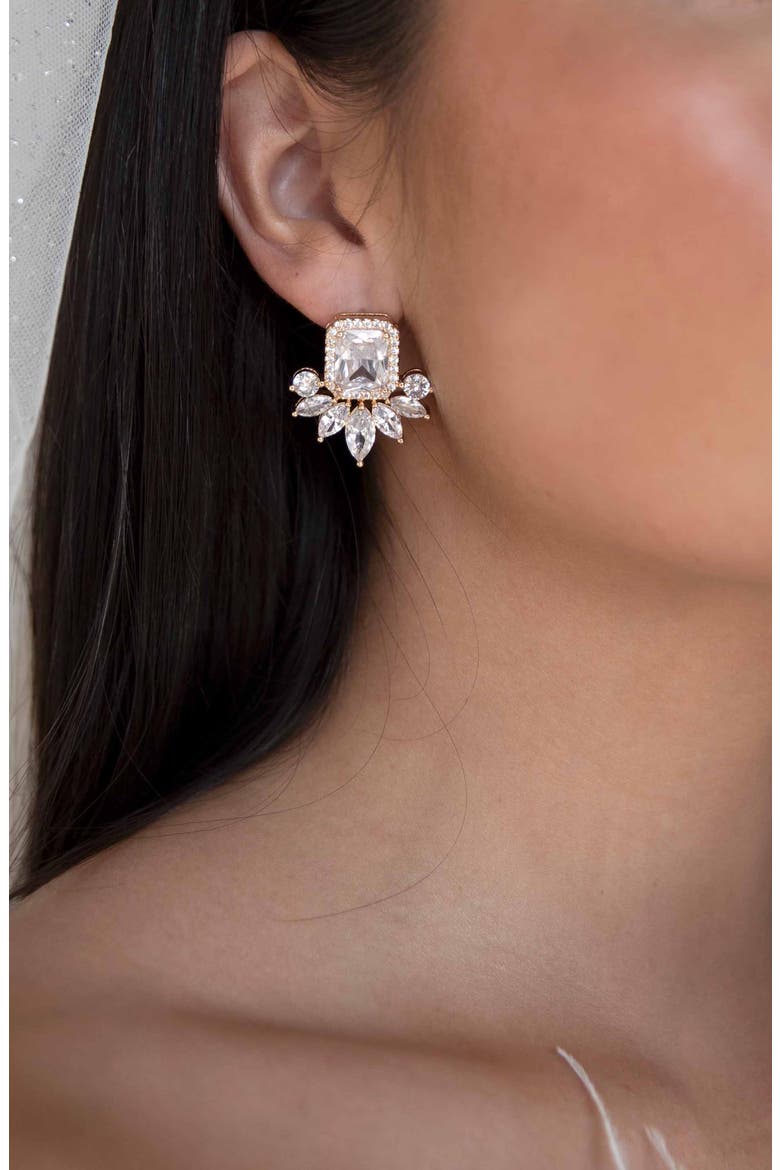 Crystal Stud Earrings, Alternate, color, GOLD