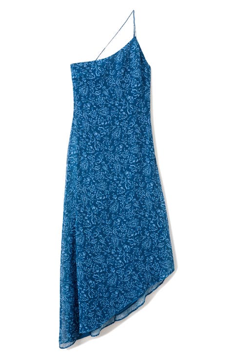 Floral Asymmetric Chiffon Dress