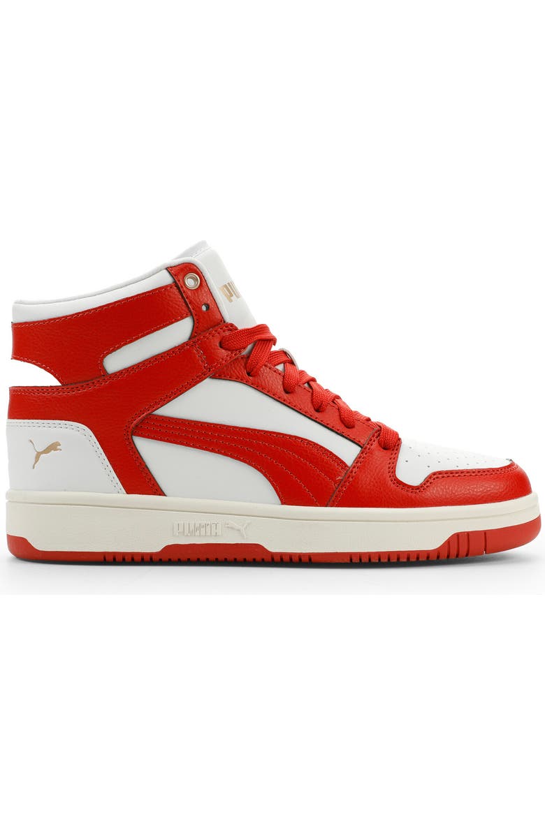 PUMA Rebound Layup High Top Sneaker, Alternate, color, Puma White/ Apple/ Gold