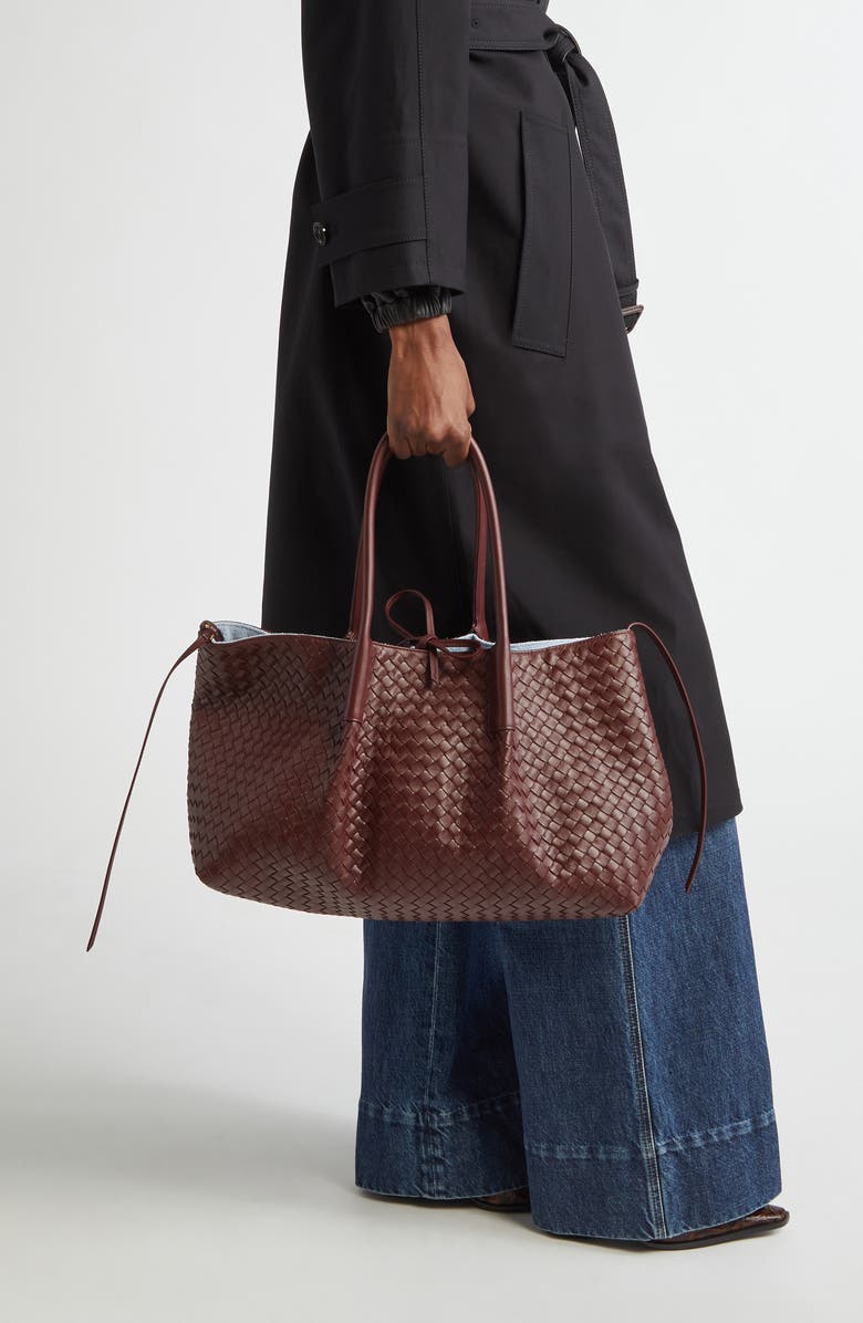 Bottega Veneta Leather & Suede Reversible Tote, Alternate, color, Madder Brown/ Lunar-M B