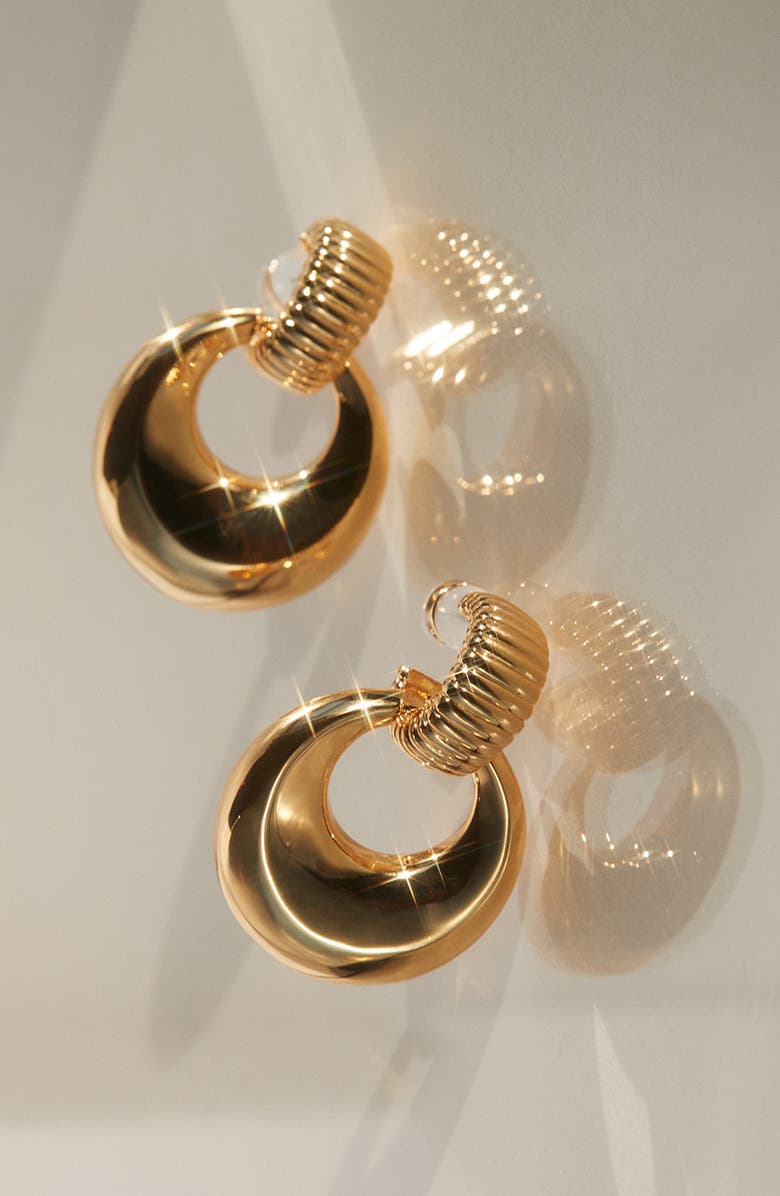 Luv AJ Remy Doorknocker Hoop Earrings, Alternate, color, Gold