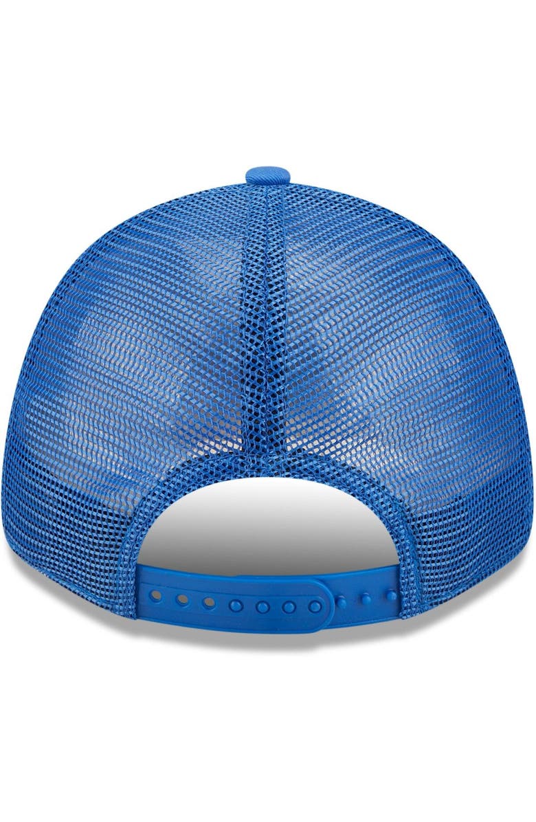 New Era Men's New Era Blue Dallas Mavericks Team Logo Patch 9FORTY Trucker Snapback Hat, Alternate, color, 