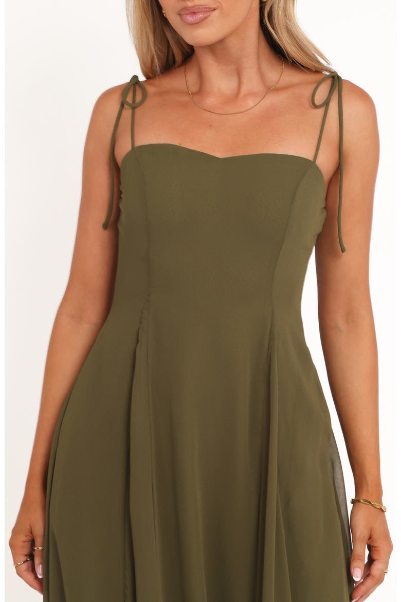 Rayna Tie Strap Maxi Dress, Alternate, color, OLIVE