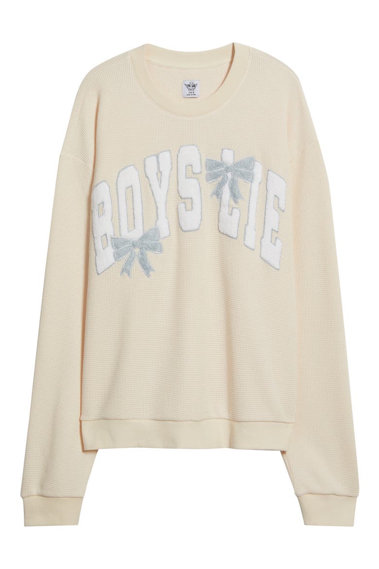 Sunshine & Rainbows Kara Oversize Waffle Knit Sweatshirt, Alternate, color, PEACH