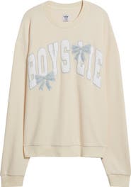 BOYS LIE Sunshine & Rainbows Kara Oversize Waffle Knit Sweatshirt