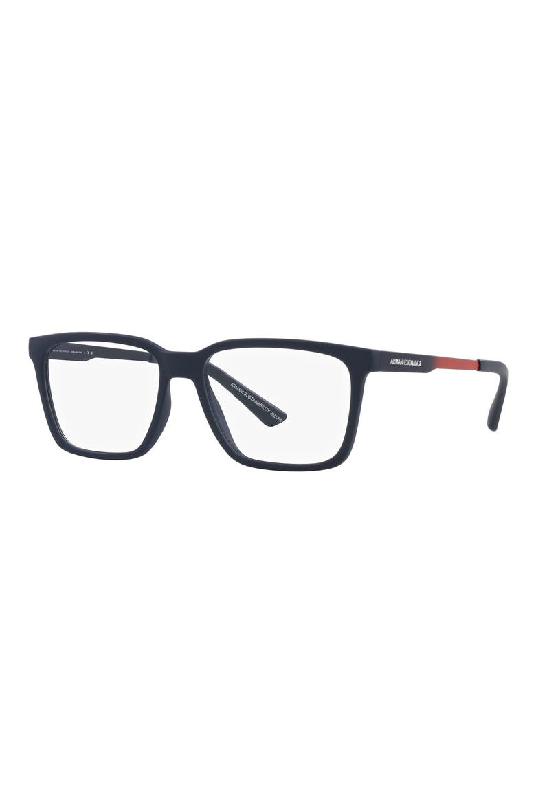 55mm Rectangular Optical Glasses, Alternate, color, MATTE BLUE