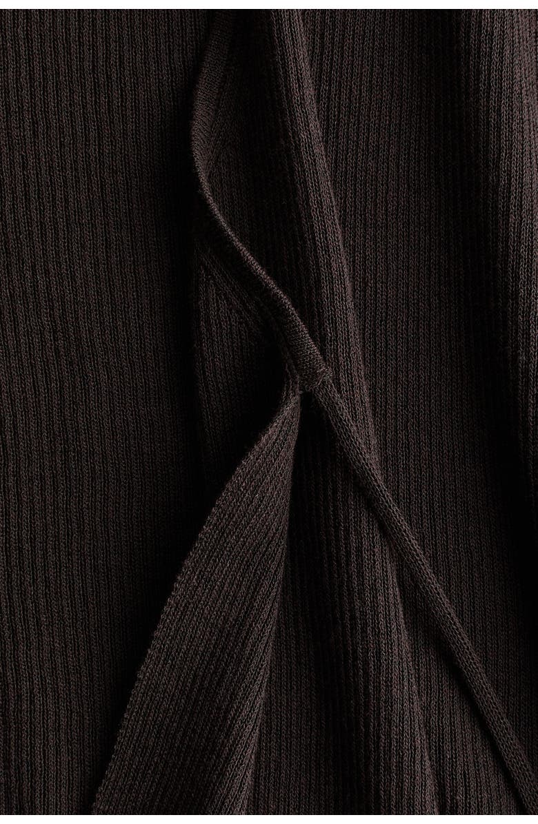 H&M Rib-knit Wrap Cardigan, Alternate, color, Dark Brown
