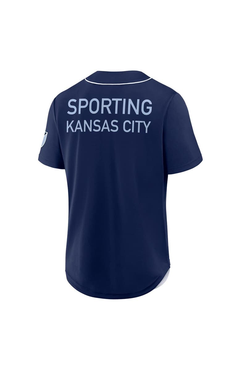 FANATICS Men's Fanatics Navy Sporting Kansas City Injury Time Baseball Jersey, Alternate, color, Navy