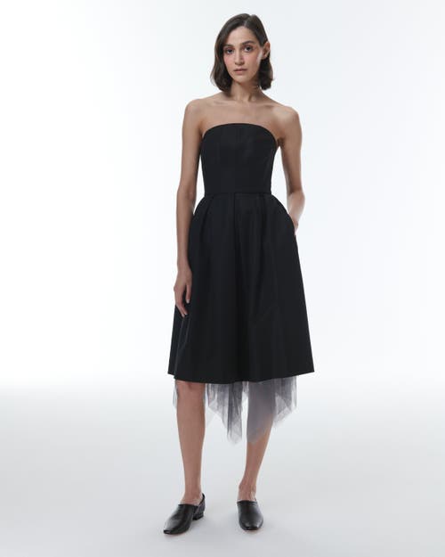 Theo The Label Aphrodite Dress With Tulle Hem In Black