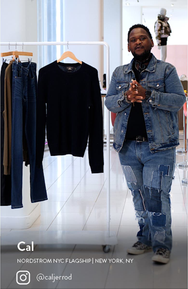 Men's Waffle Cashmere Crewneck Sweater, sales video thumbnail