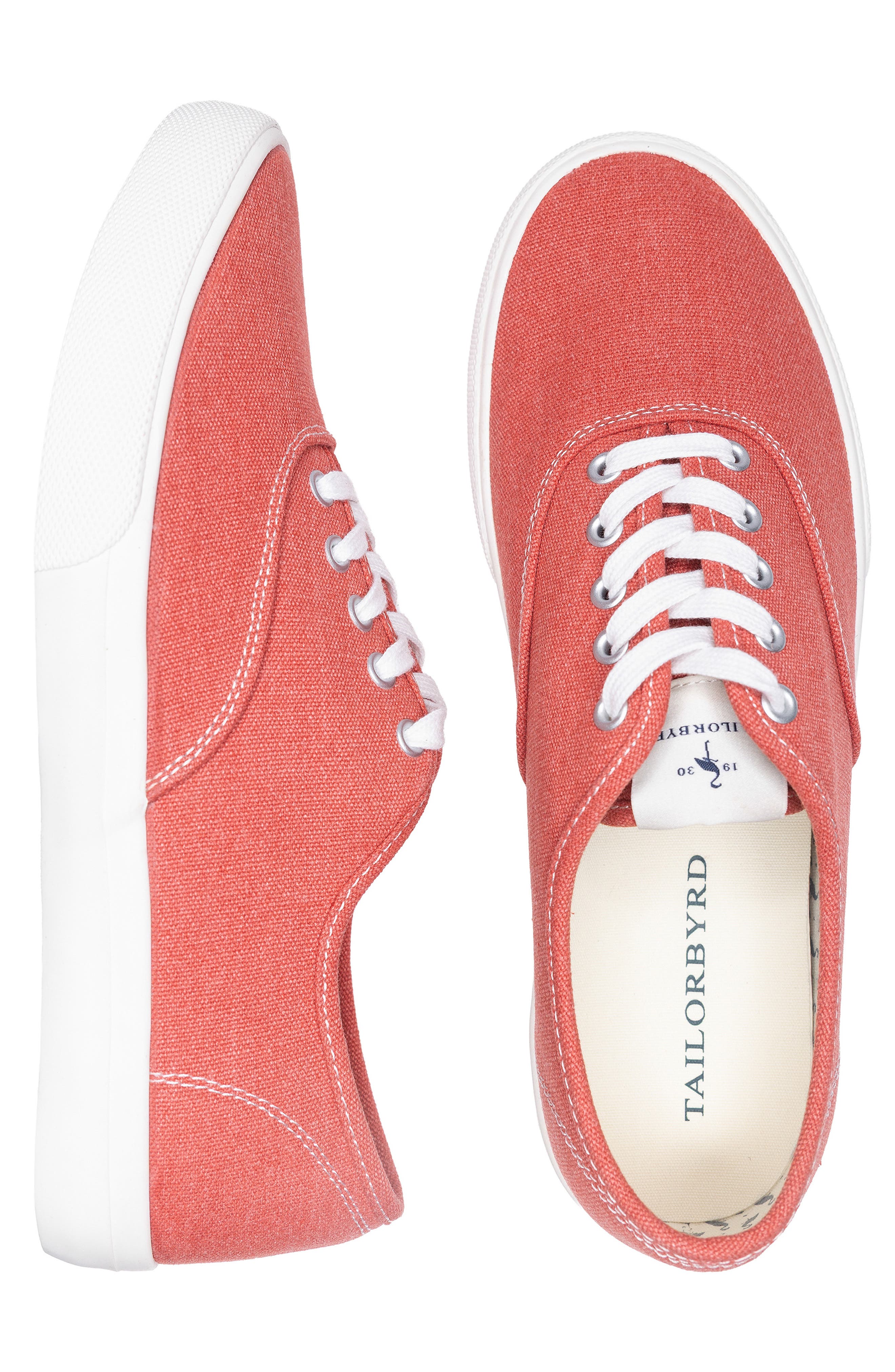 Luke Washed Canvas Sneaker, Alternate, color, NANTUCKET RED