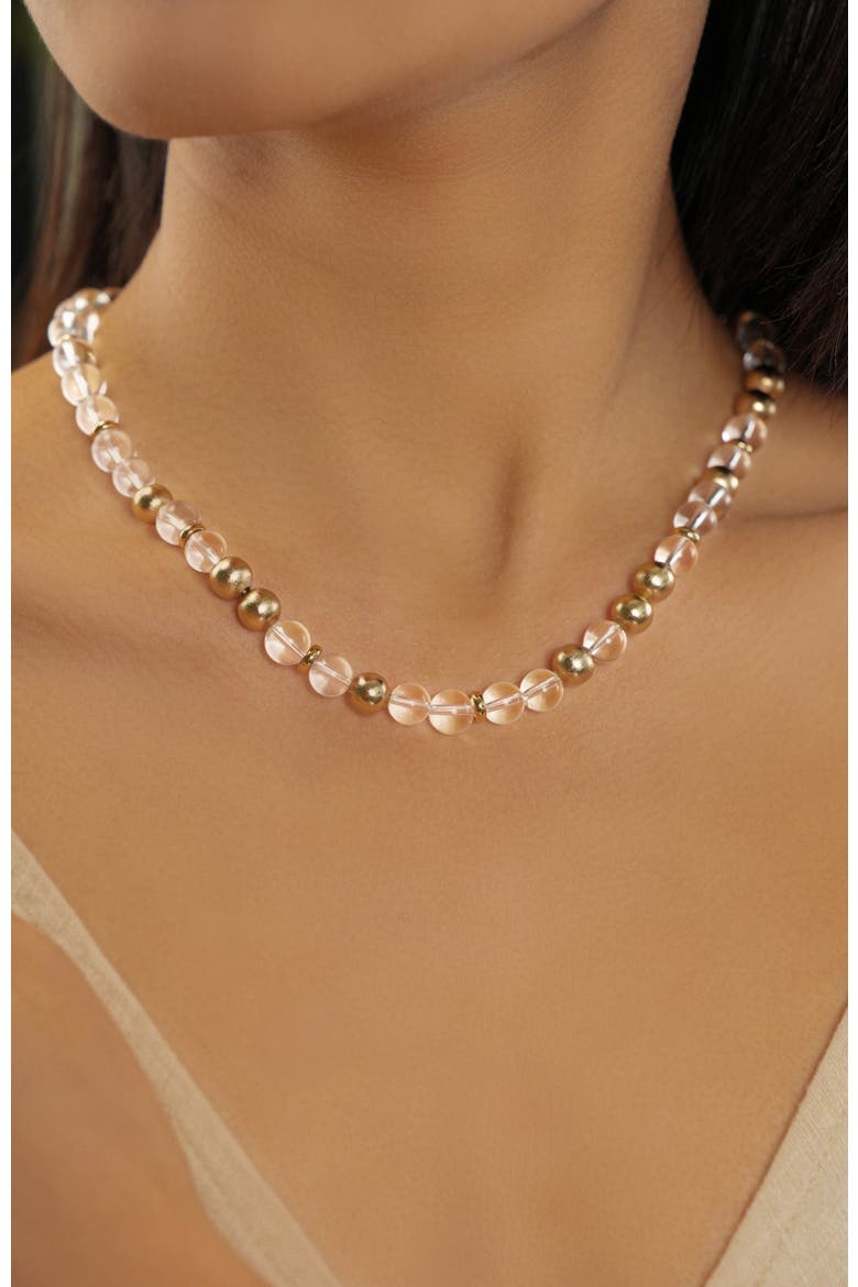 Eden Seed Dew Necklace, Alternate, color, Gold & Crystal Clear