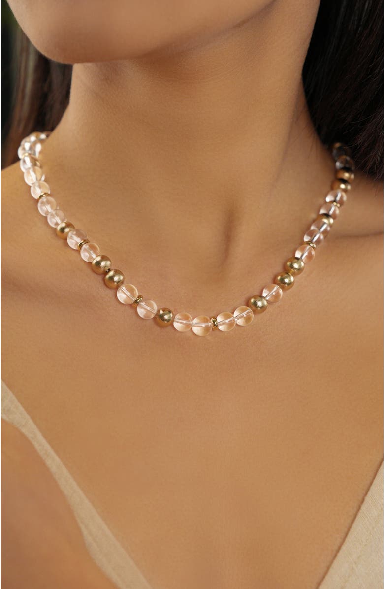 RETRO CHIC Eden Seed Dew Necklace, Alternate, color, Gold & Crystal Clear