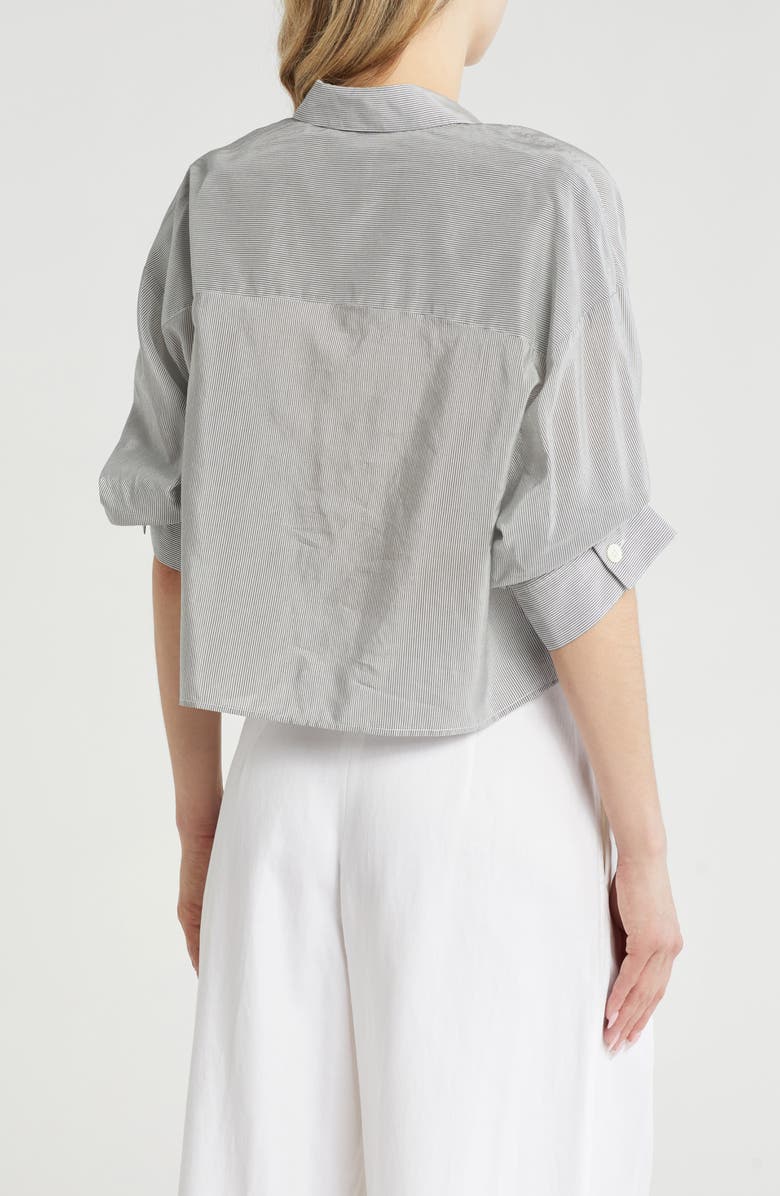 TWP Next Ex Pinstripe Silk & Cotton Shirt, Alternate, color, 