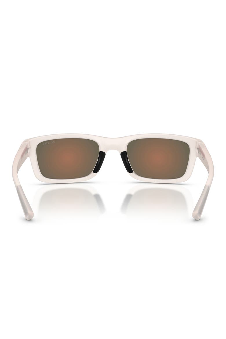 54mm Mirrored Irregular Sunglasses, Alternate, color, CRYSTAL / BROWN ORANGE