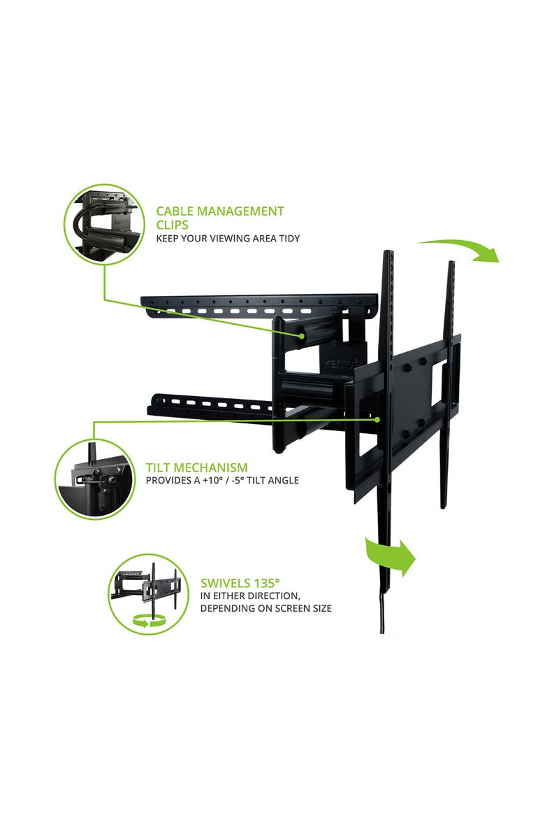Kanto FMC4 Full Motion Mount with Adjustable Pivot Point for 30" to 60" TVs, Alternate, color, Black