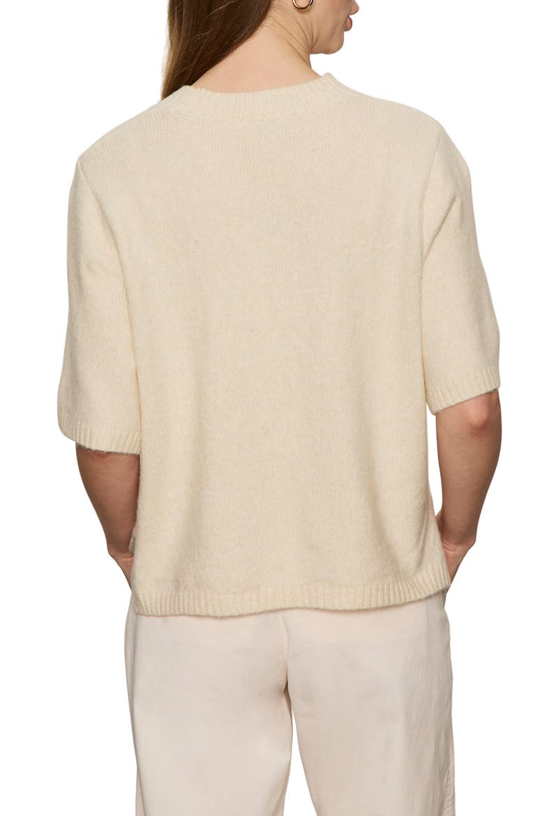 Short Sleeve Sweater, Alternate, color, VANILLA WHITE