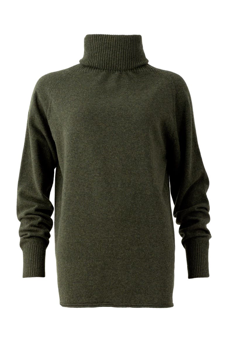 Geelong Wool Slouch Turtleneck Sweater, Alternate, color, OLIVE