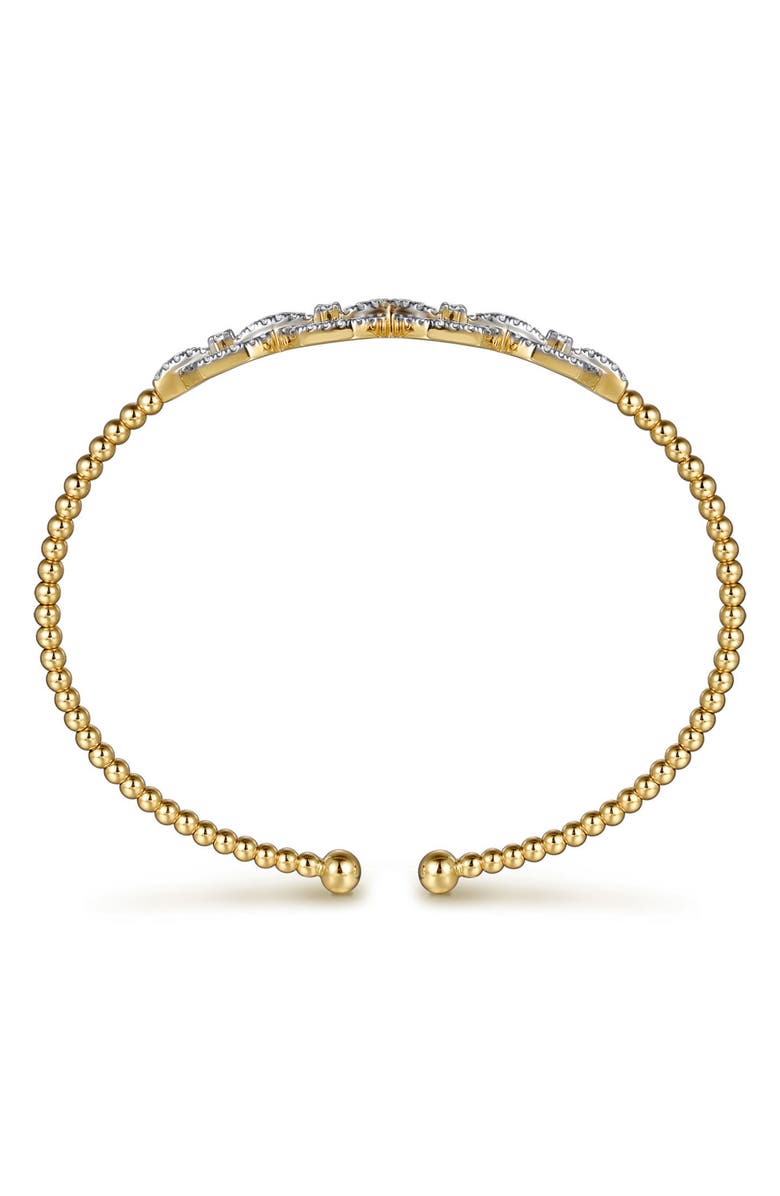 Gabriel & Co. Bujukan Geometric Diamond Beaded Cuff Bracelet, Alternate, color, Gold