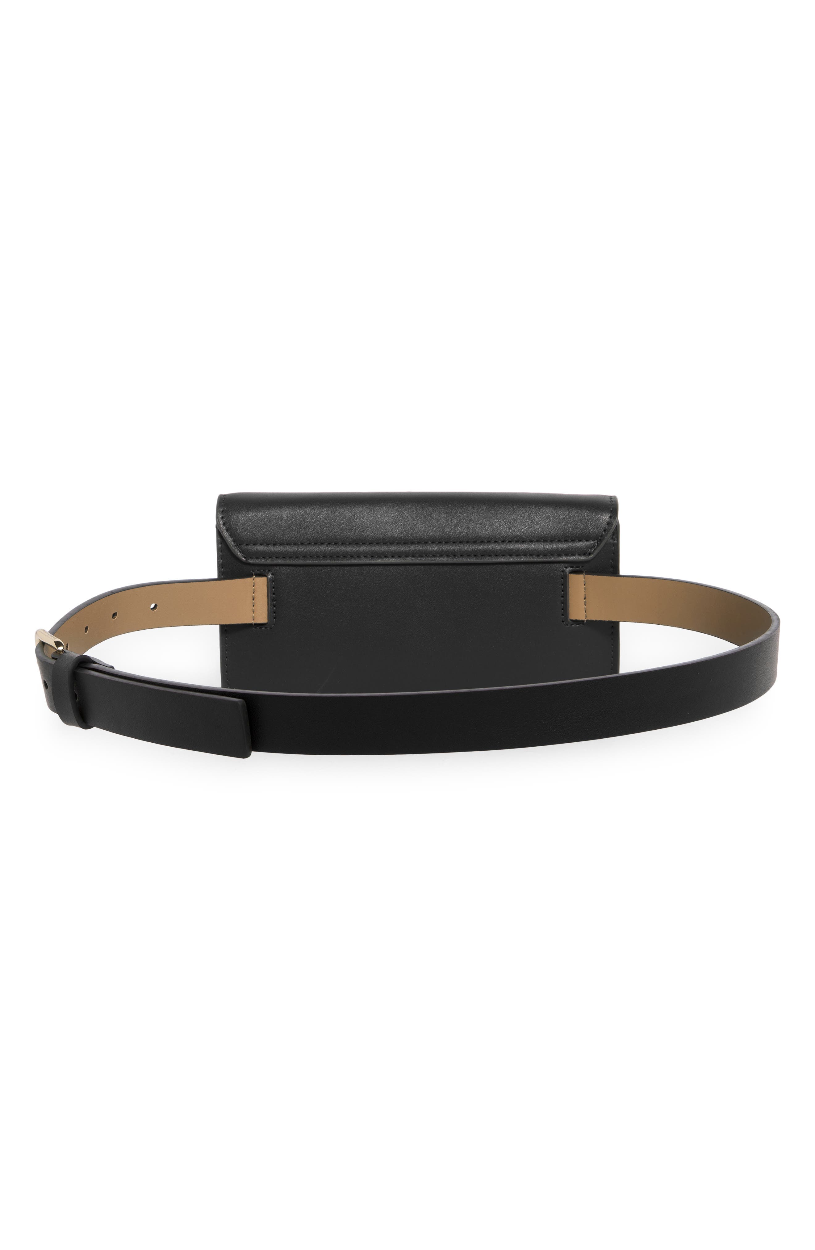 Kate Spade New York leather belt bag, Alternate, color, Black / Polished Gold
