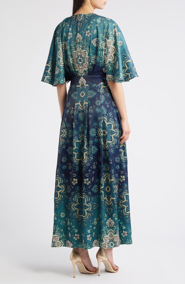 CIEBON Shreya Floral Wrap Dress, Alternate, color, Navy Multi