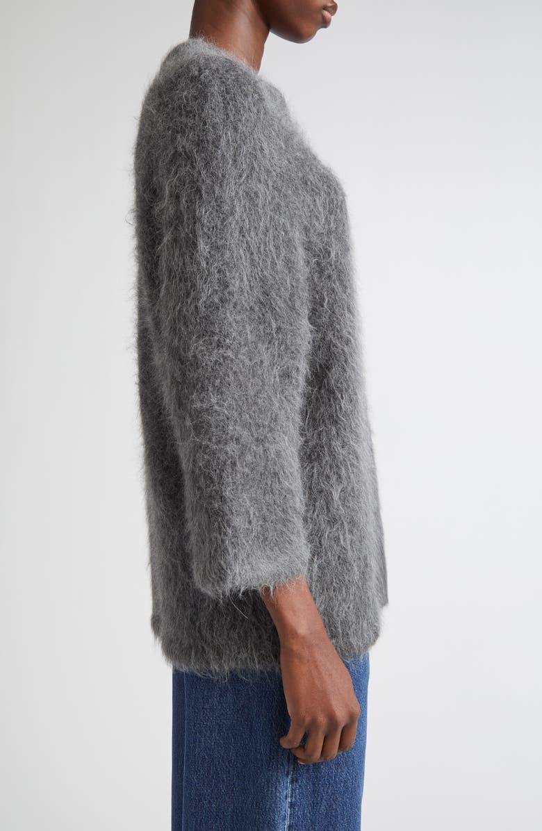 LOULOU DE SAISON Mae Alpaca Blend Sweater, Alternate, color, Anthracite Melange