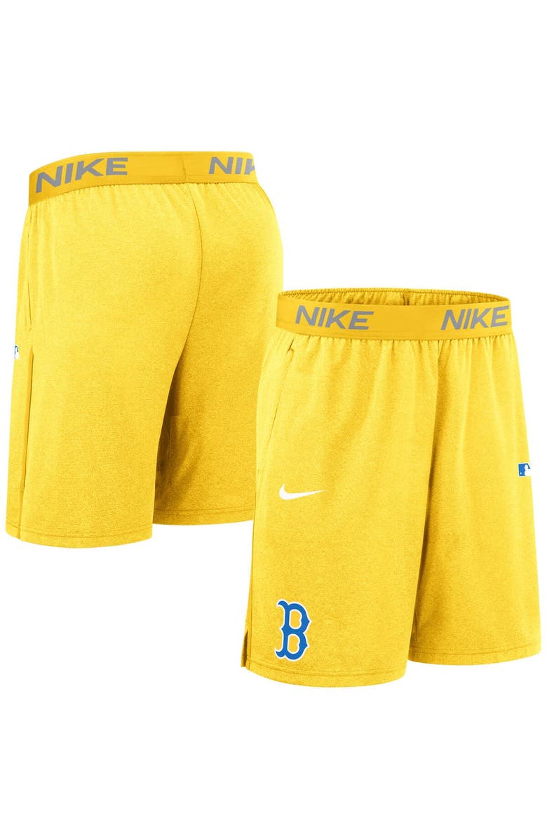 Nike Men's Nike  Gold Boston Red Sox Authentic Collection City Connect Performance Knit Shorts, Alternate, color, 