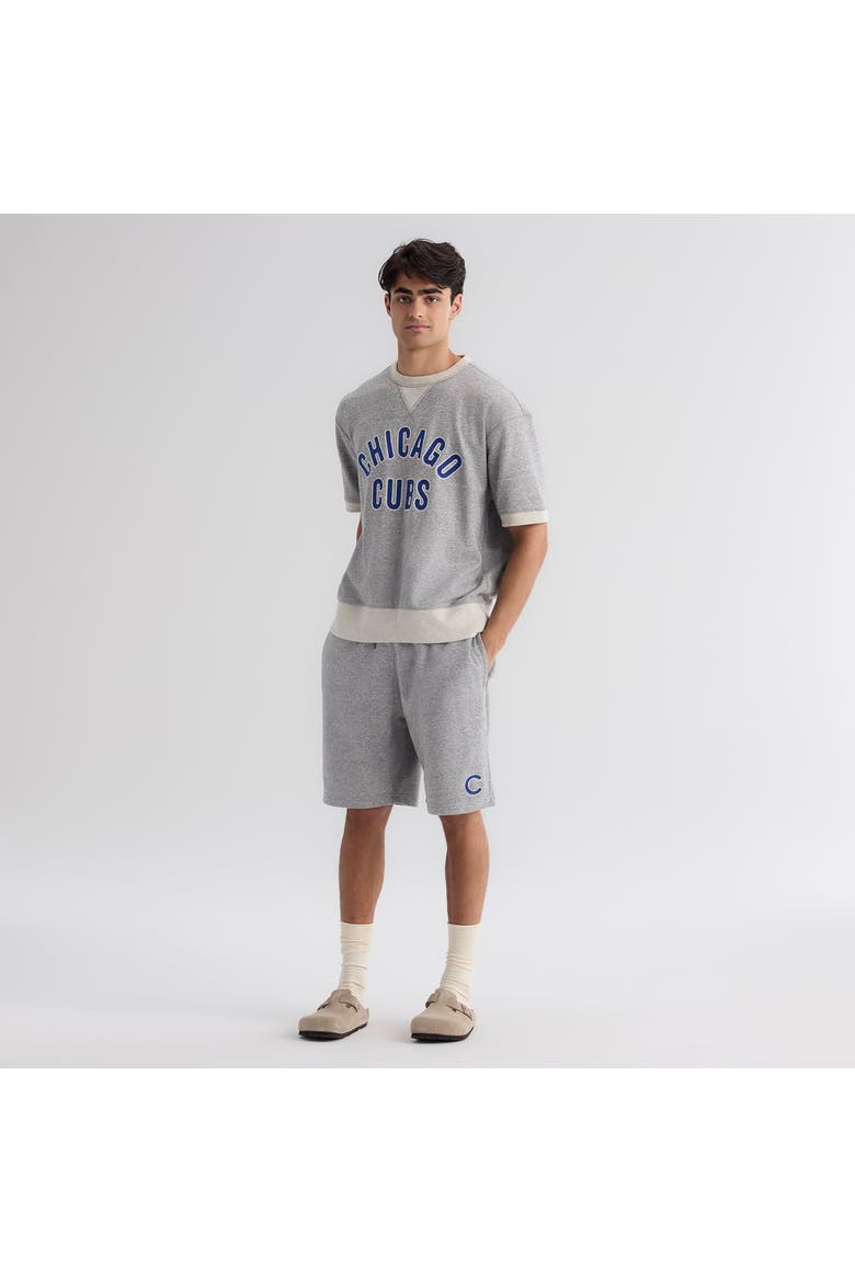 Men's Fanatics Steel Heather Chicago Cubs Iconic Terry Warm-Up Shorts, Alternate, color, Heather Gray